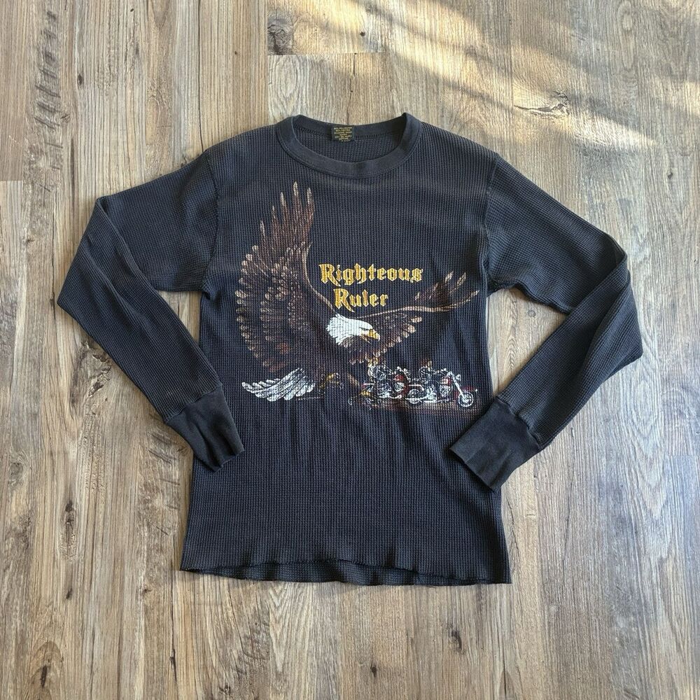 Vintage 80s Harley-Davidson x Sturgis Righteous Ruler Flannel Size WMNS M